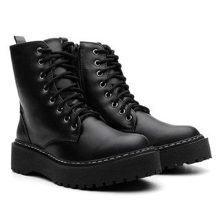 lace up flat black boots