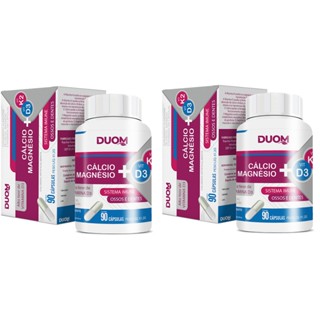 Kit com 2 Cálcio magnésio + Vitamina D3 Vit K2 Duom 90 Cápsulas Duom em Oferta na Shopee