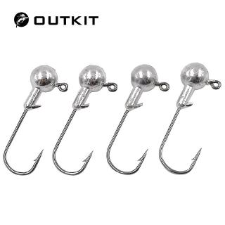 OUTKIT 10 P/Lote Nova Alta Qualidade 1.5g2g3.5g5g/g10g14g Gancho Cabeça De Chumbo Jig Isca De Pesca Ganchos Para Macia Enfrentar