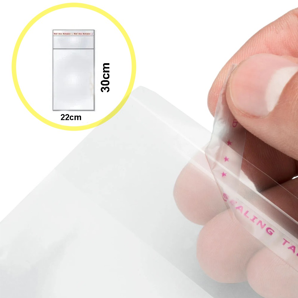 Saquinho adesivado Transparente Com Adesivo saco adesivado 100 Unidades em Oferta na Shopee