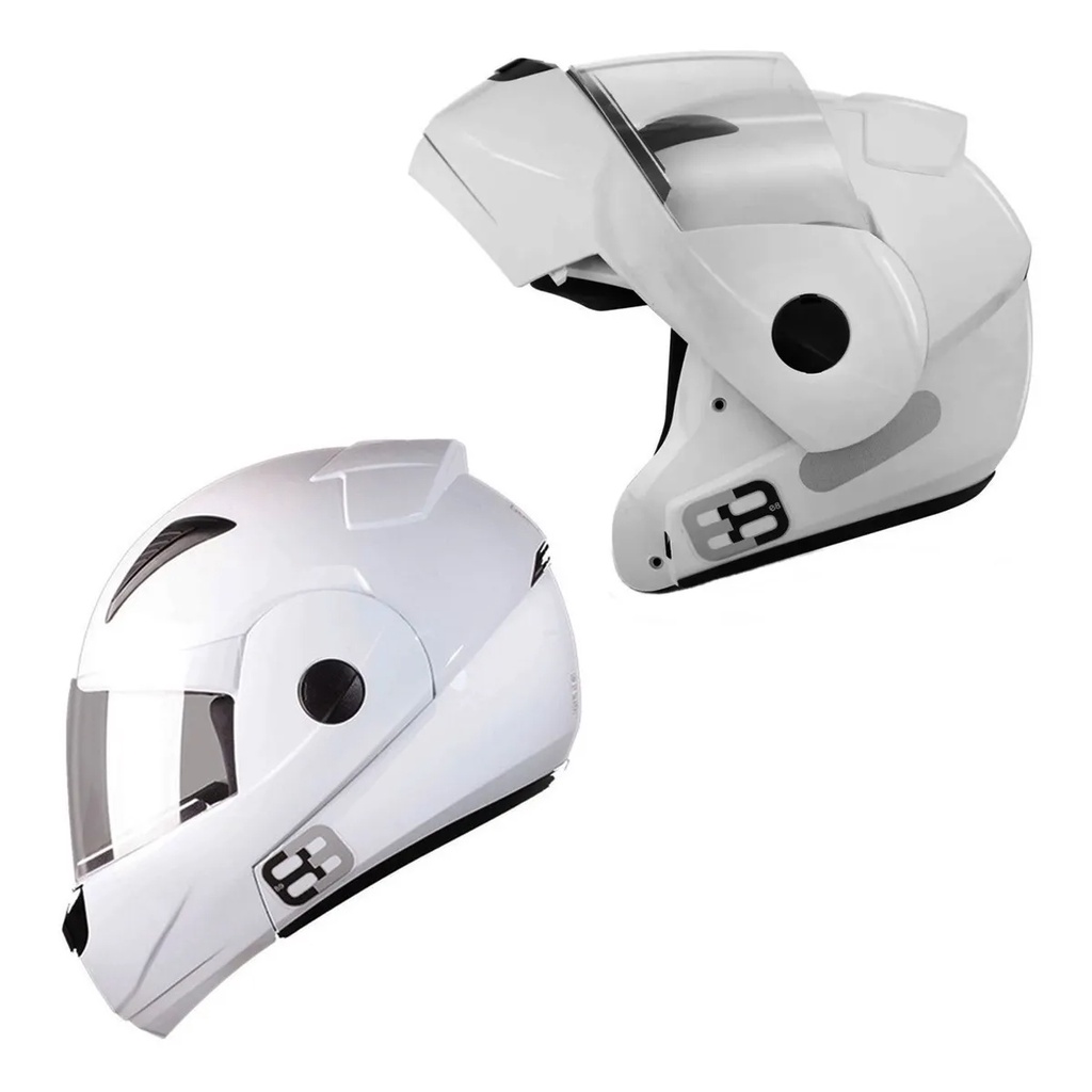 Capacete Robocop Ebf E8 Solid Branco Brilhante