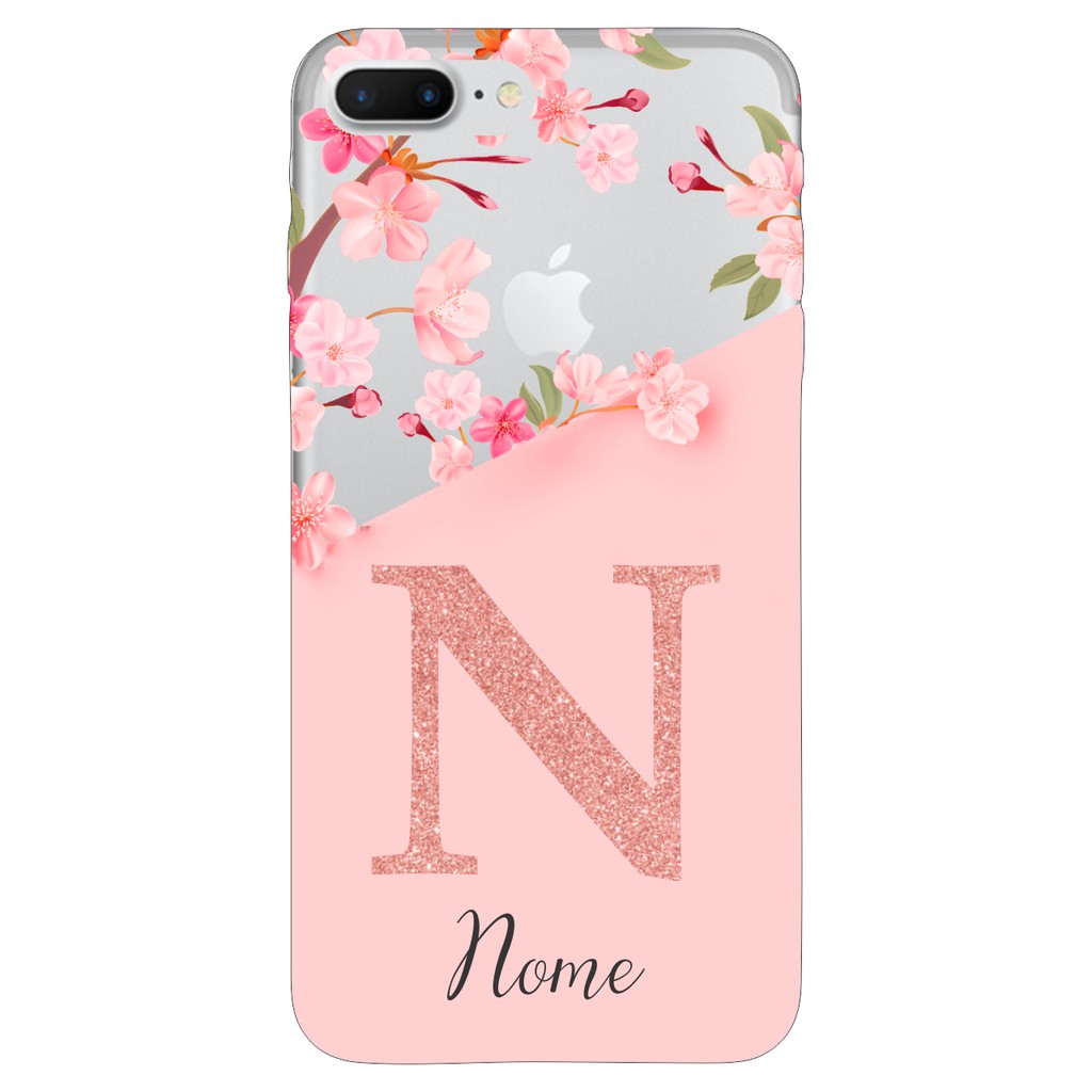 Capinha Anti Impacto Personalizada iPhone 7 Plus / 8 Plus  - Delicate Flowers com fundo transparente