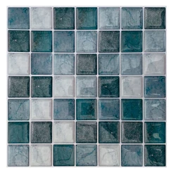 Pastilha Adesiva Resinada Mármore Azul Kit 4 Placas