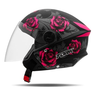 Capacete Aberto Moto New Liberty 3 Flowers Rosa Pro Tork Tam. 56 em Oferta na Shopee