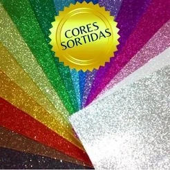 Eva Glitter Dubflex 40x48 - MIX com 100 folhas coloridas