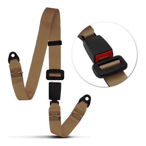 Cinto Segurança Abdominal Dianteiro Traseiro Bege Ajustável