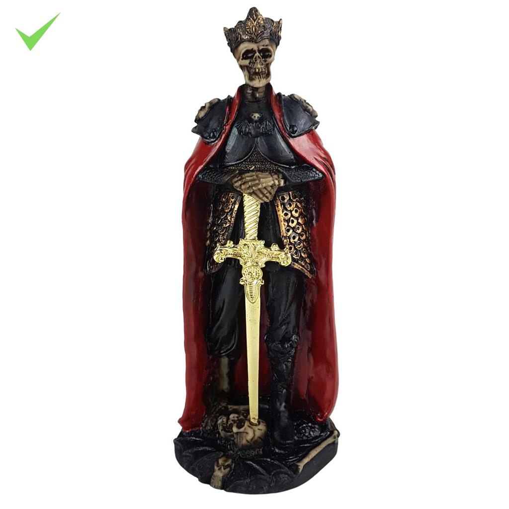 Orixa Exu Caveira Guerreiro Estatua Decorativa Resina 26cm