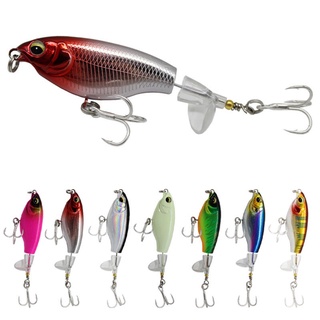 Isca Dura De Pesca isca tucunaré superfície 6g/11g Rabo Rotativo Popper Flutuante Marítima Dura Lápis De Água Sub Estrada Equipamento Ao Ar Livre Cobra