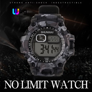 Shunway Relógios Masculinos Digital Luxo  Esportivas Prova Da água de  LED Originais S-801Camuflar