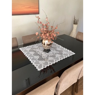 Centro De Mesa De Renda Branca 0,80 X 0,80 em Oferta na Shopee