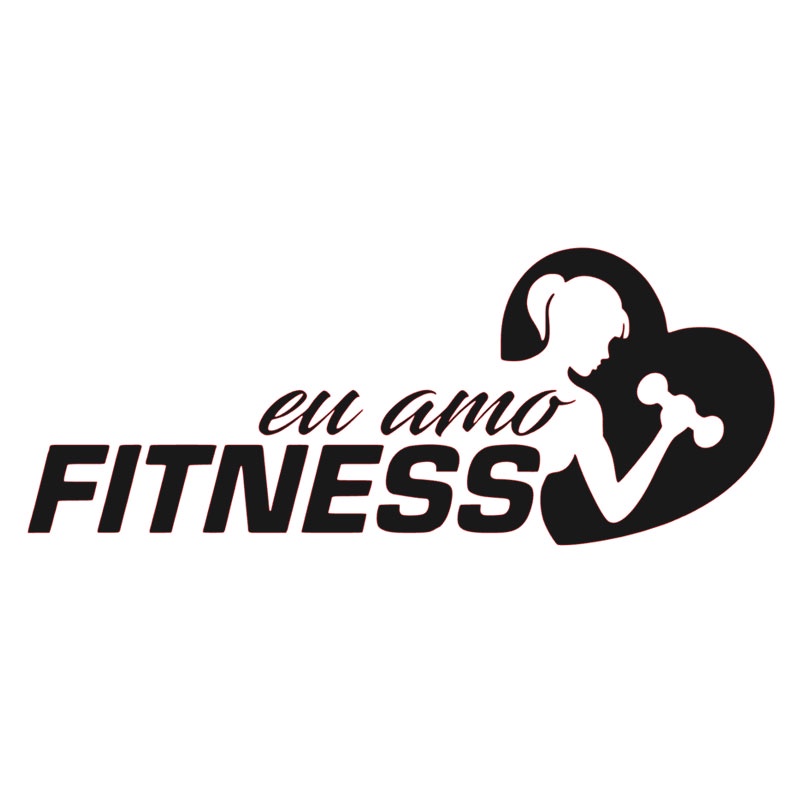 Adesivo Eu Amo Fitness Carro Moto Parede Notebook Academia