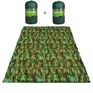 Kit 02 Colchonetes Casal Para Acampamento Verde Camuflado