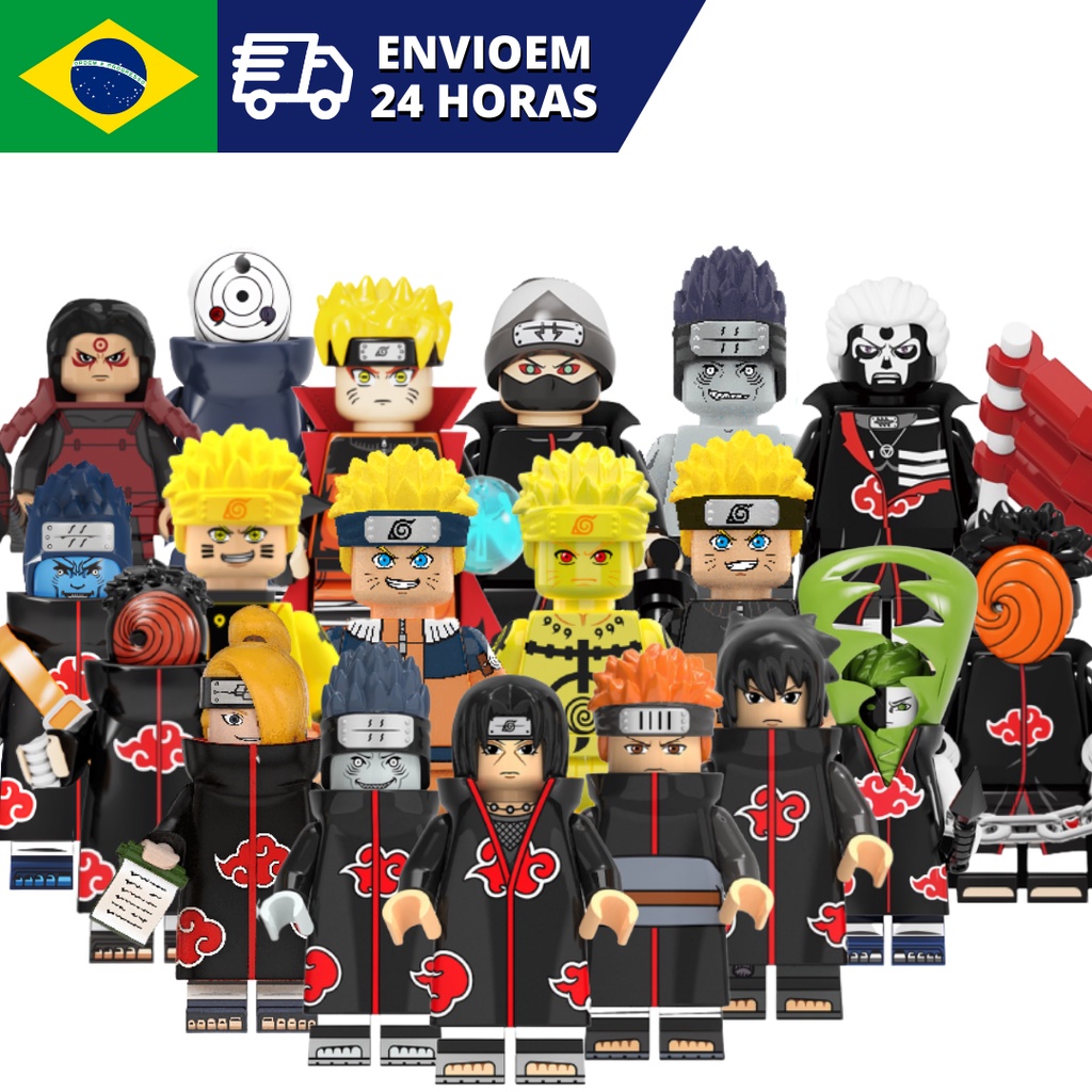 LEGO Naruto Minifigures Kakshi Itachi Sasuke Brinquedo Educativo Infantil