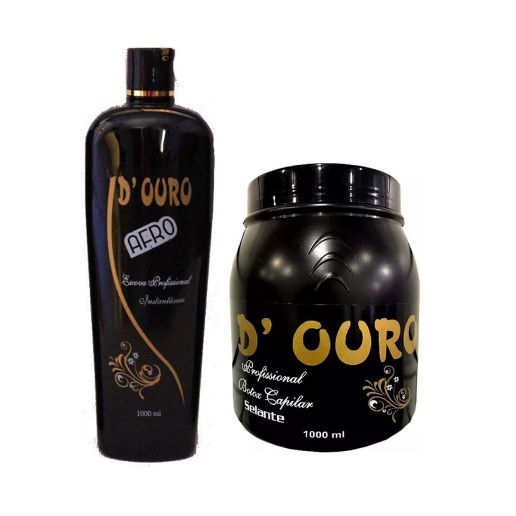 1 escova progressiva inteligente cabelos afros d ouro + 1 selante redutor de volumes e tratamento intenso botox d ouro