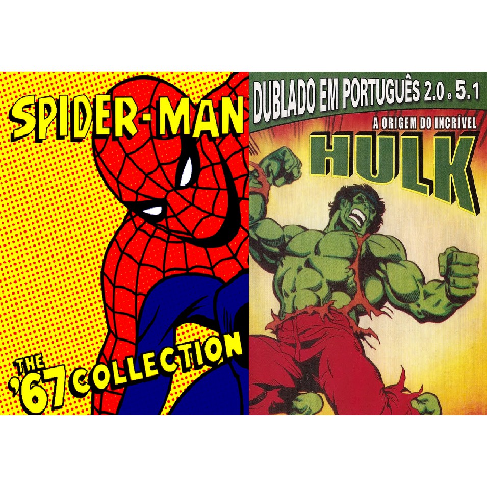Varios Desenhos animados antigo Dublados Marvel Dc 4 Dvds Hulk Thor Superman