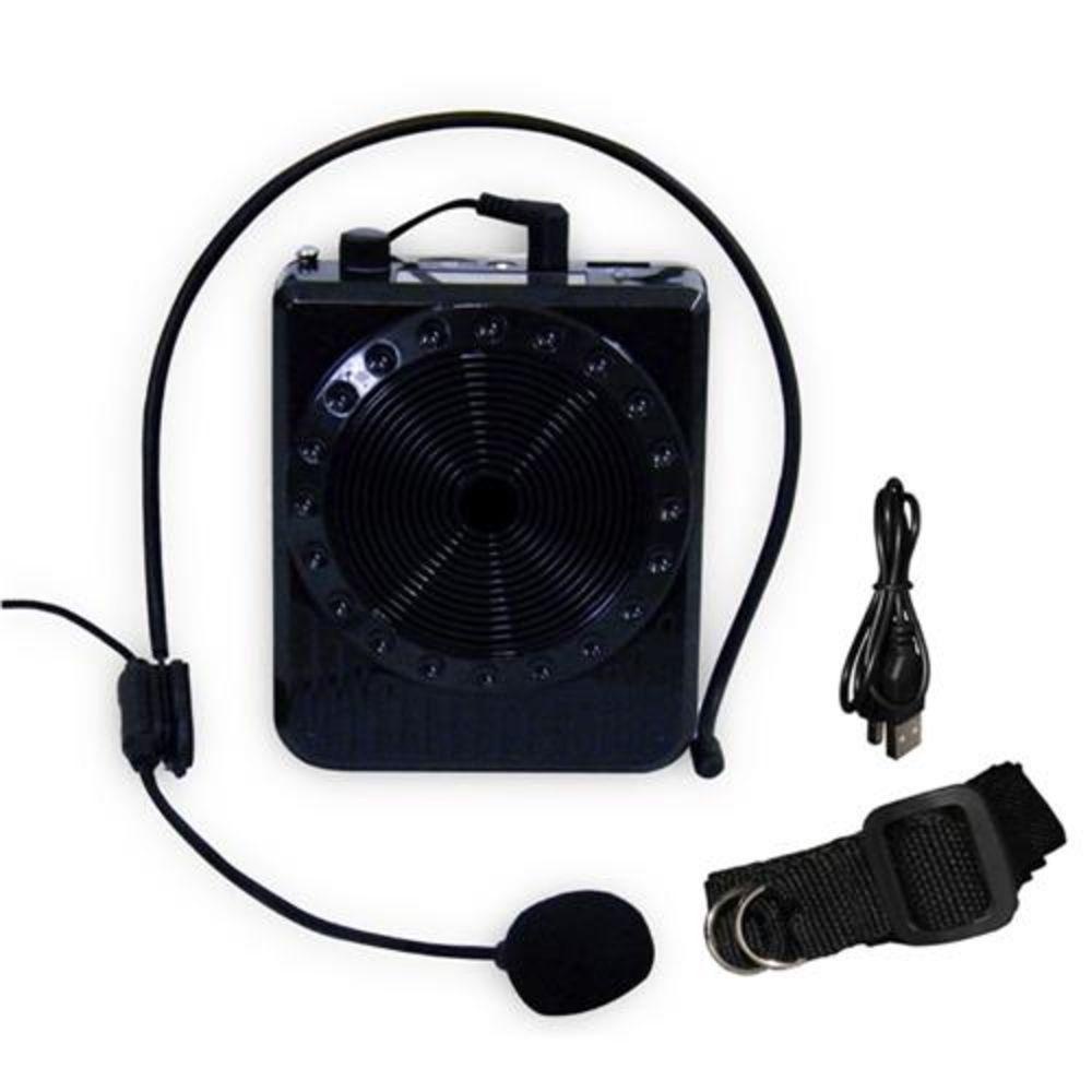 Amplificador de Voz Megafone com Microfone e Rádio FM para Professores K8 Preto