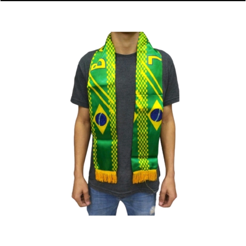 Cachecol do Brasil Copa do Mundo eventos patrioticos verde e amarelo futebol- QUEIMA DE ESTOQUE