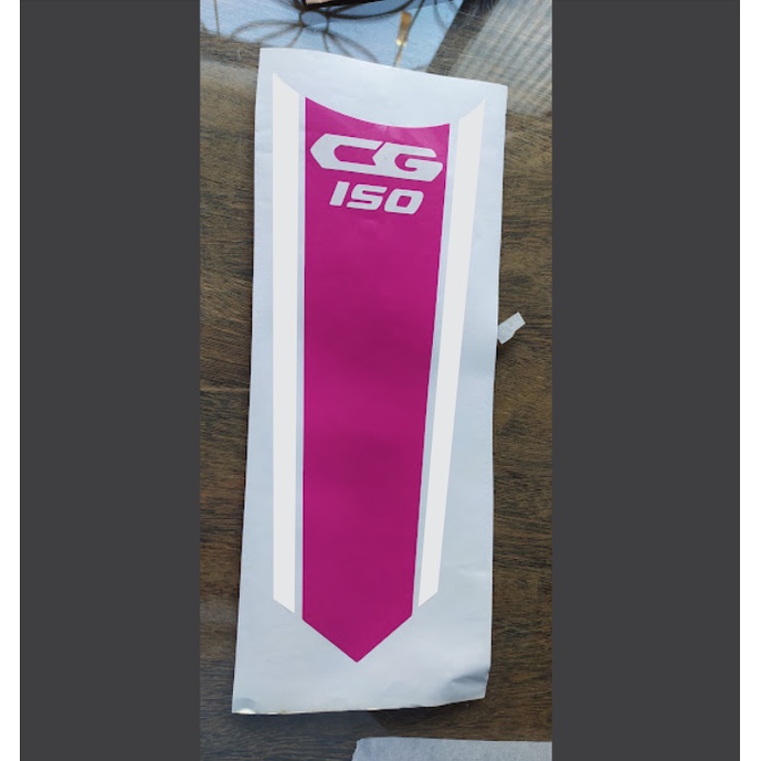 Adesivo Faixa/Gravata Rosa e Branco Tanque Titan Fan Start 160 150 125