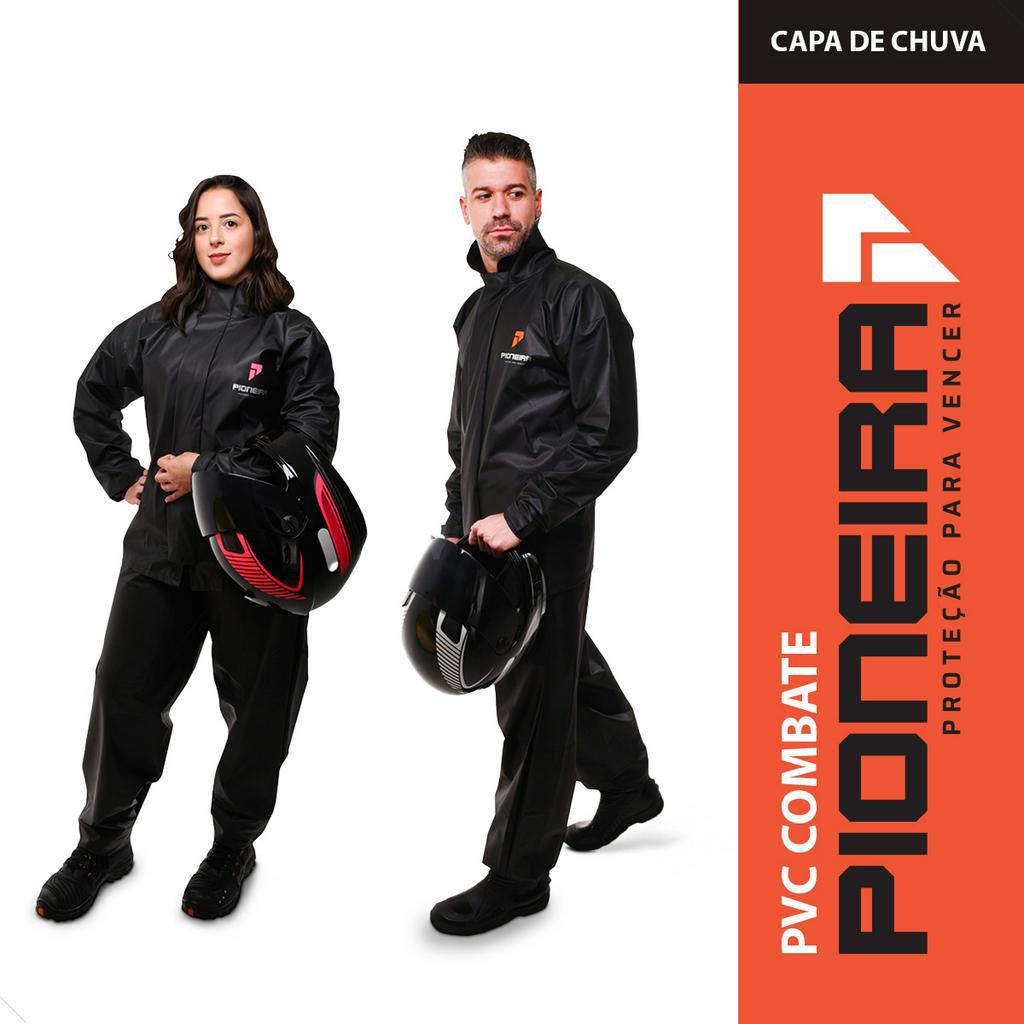 Capa de Chuva com Gola para Motoqueiro Motoboy Masculino e Feminino