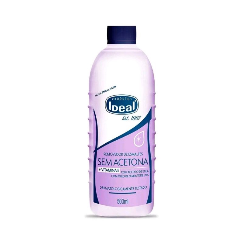 REMOVEDOR DE ESMALTE SEM ACETONA IDEAL 500ML ou 100ml