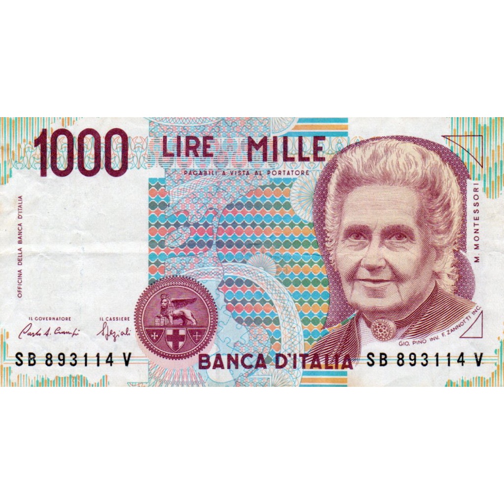 Cédula da Itália 1000 Liras MBC