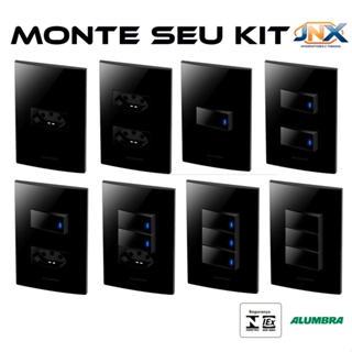 Tomada Interruptor Alumbra Inova Black Piano Linha Completa em Oferta na Shopee