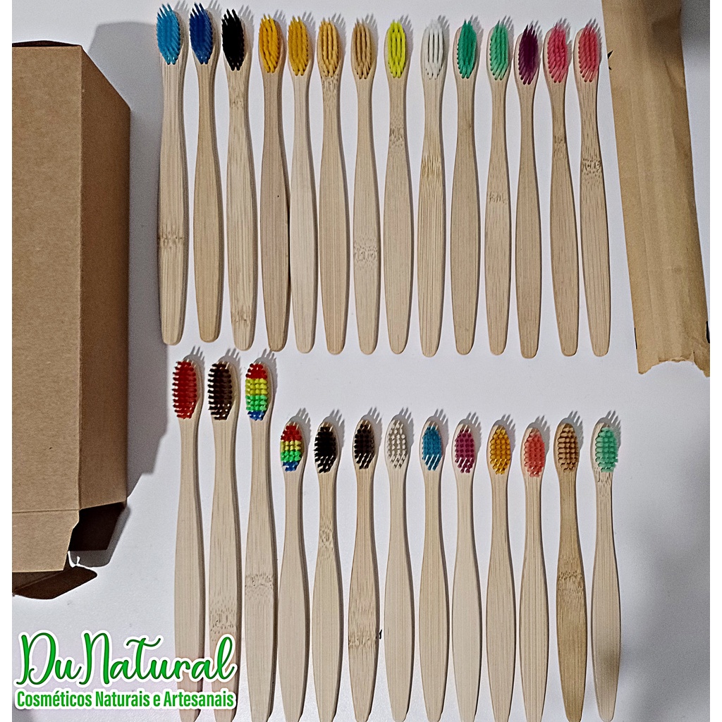 Kit Escova De Dente Bambu Macia Adulto Infantil Ecológica Bamboo Escova de Dentes Dental