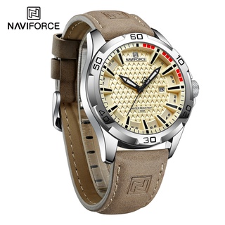 NAVIFORCE 8023 Relógios Esportivos Masculinos De Marca De Luxo Homens Militares De Quartzo Com Bracelete De Couro Original À Prova D