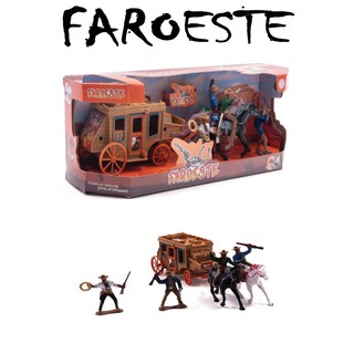 Brinquedo Soldadinhos Faroeste Com Cavalos, Carroças, Cowboy Bonecos Soldados CÓD 20