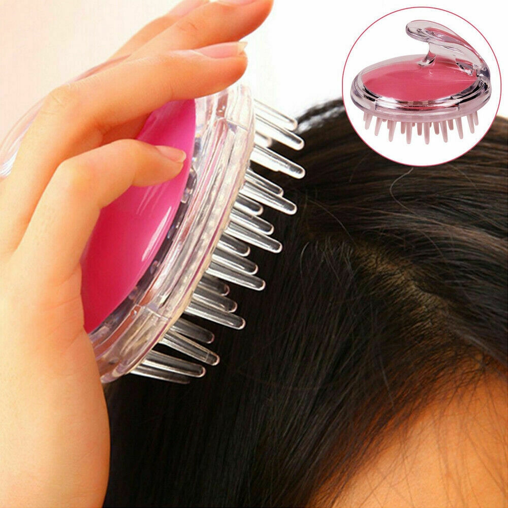 Useful Shampoo Silicone Hair Massage Comb Scalp Shower Head Scrub Cleaner Washing  Brush () | Shopee Brasil