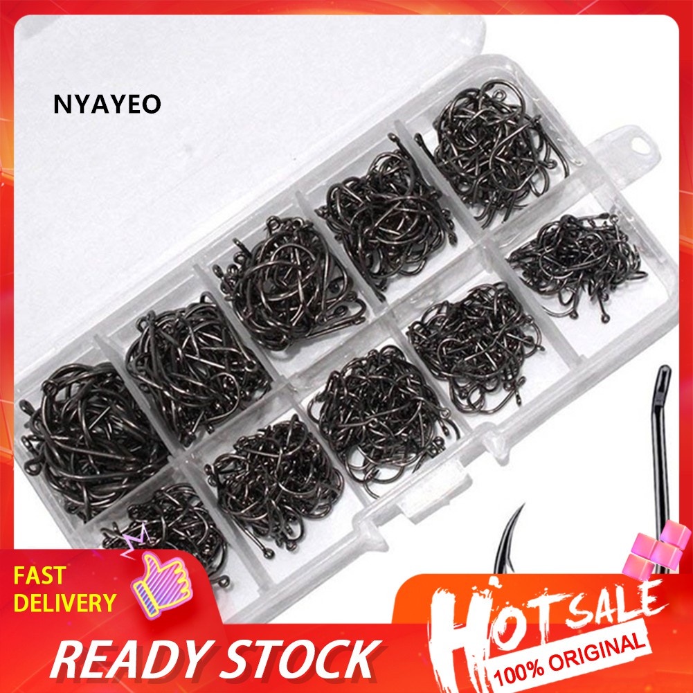 NYAYEO Explosive Modelos 100 Pçs/Ganchos De Aço De Carbono Forte Para Água Salgada/Doce em Oferta na Shopee