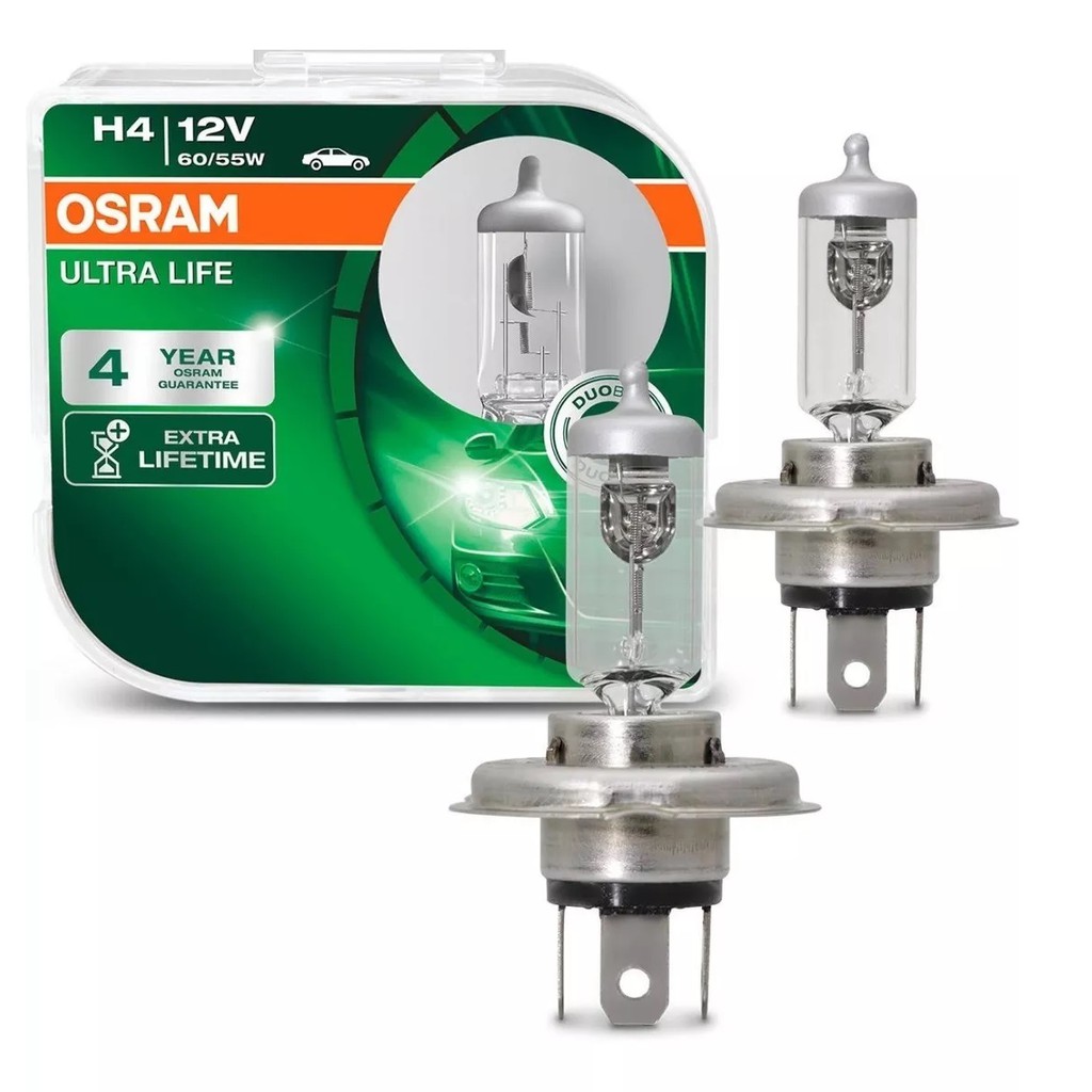 Par Lâmpada Halógena Osram Ultra Life H4 3200k 60/55w 12 Volts