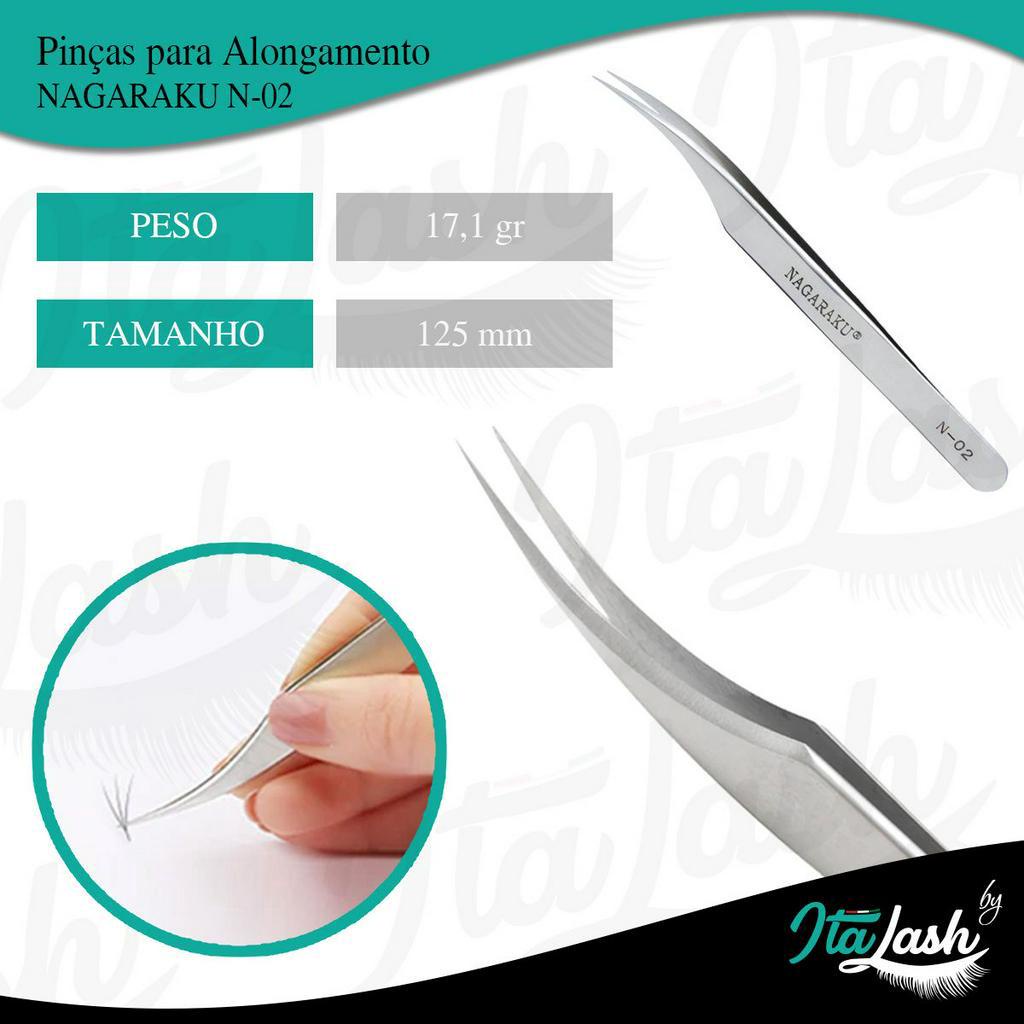 Pinça Profissional Nagaraku N-02 Alongamento De Cílios