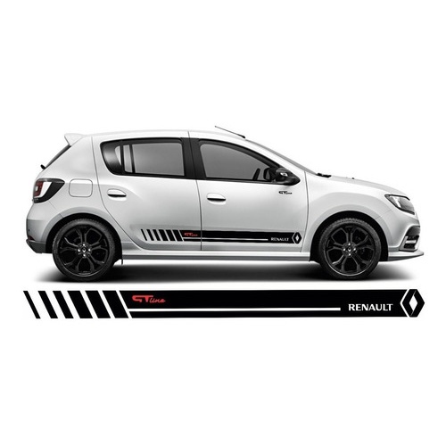 Kit 5 Adesivo Faixa Lateral Sandero Gt Line Renault Tuning