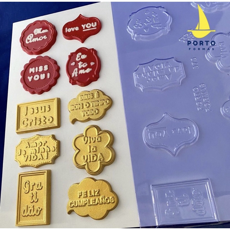 1 ~ 4 PLACA FORMA P/ CHOCOLATE: 1 PLAQUINHAS SENTIMENTOS "2" - LANÇAMENTO PORTO FORMAS COD P875 em Oferta na Shopee