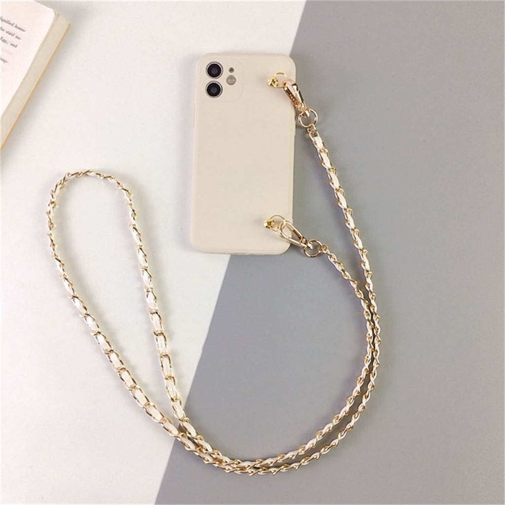 Coreano Crossbody Cordão Pulseira De Couro Corrente Caso Telefone Para iPhone 17 16 15 14 13 11 12 Pro Max XR X XS 15 Ca