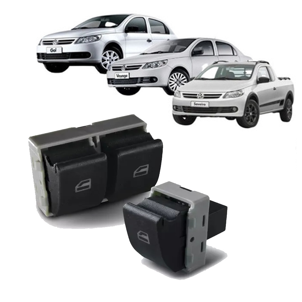 Par Botão Vidro Elétrico Gol G4 G5 G6 Fox Duplo E Simples duplo click, dois estágios - VW0113 / VW0114 em Oferta na Shopee