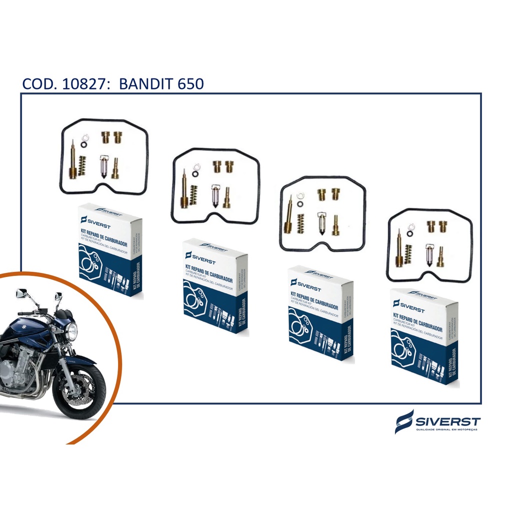 REPARO DO CARBURADOR BANDIT 650 (4 KITs) SIVERST