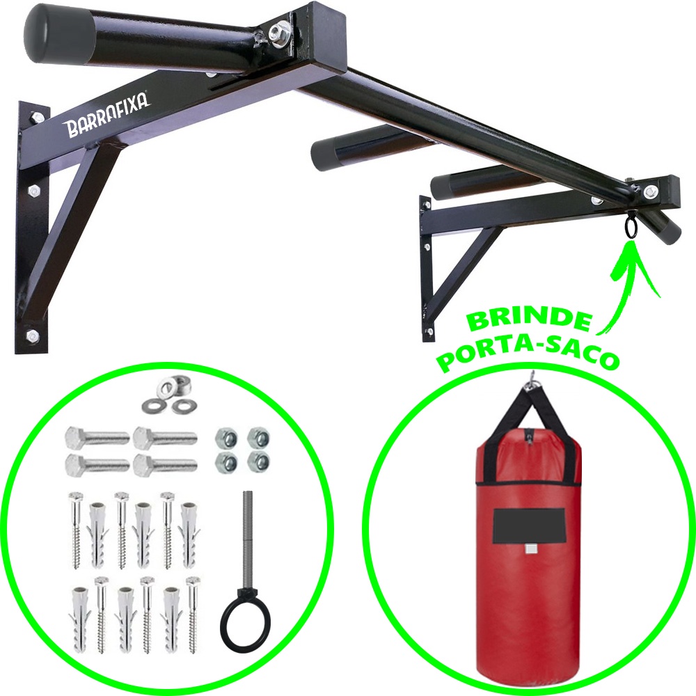 Barra Fixa Parede Musculação Pull-up Pegada Neutra E Aberta