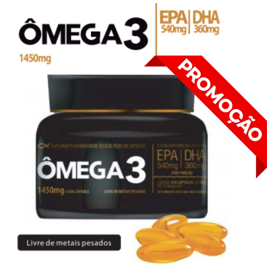 🖤 ÔMEGA 3 BLACK 120 CÁPSULAS DE 1450MG (Omega 3, EPA, DHA) (Fortalece o