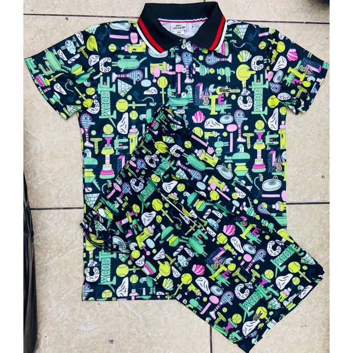 kit conjunto Lacoste polo e bermuda