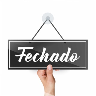 Placa Aviso Aberto Fechado Premium Black Porta Vidro 26x10cm | Shopee ...