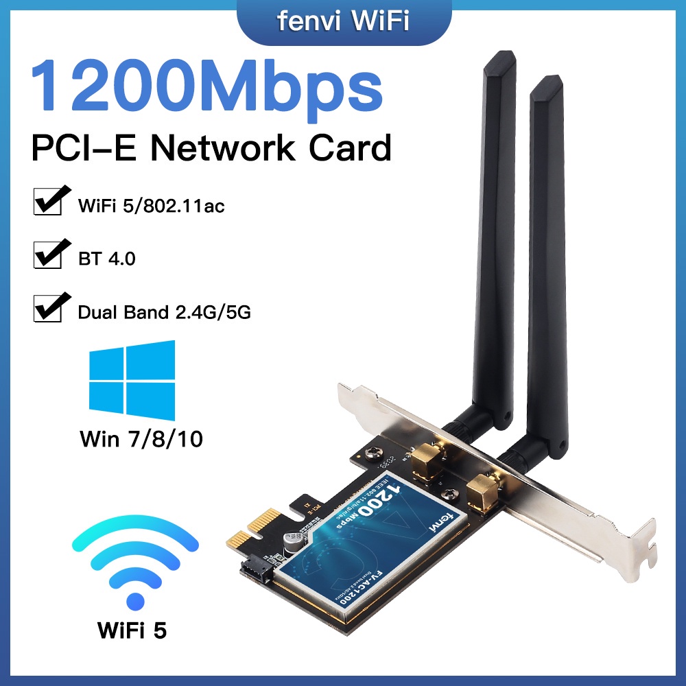 1200Mbps De Banda Dupla 2.4Ghz/5Ghz 802.11AC/AX PCI-e Desktop Wifi Wlan Placa De Rede Sem Fio Bluetooth-Compatível 4.0 Para Ganhar 7 8 10