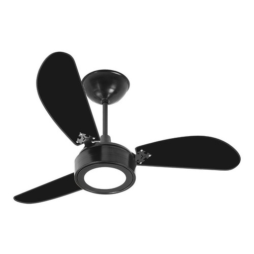 Ventilador De Teto Venti-delta New Light Led Preto Com 3 Pás, 93 cm De Diâmetro 127 v