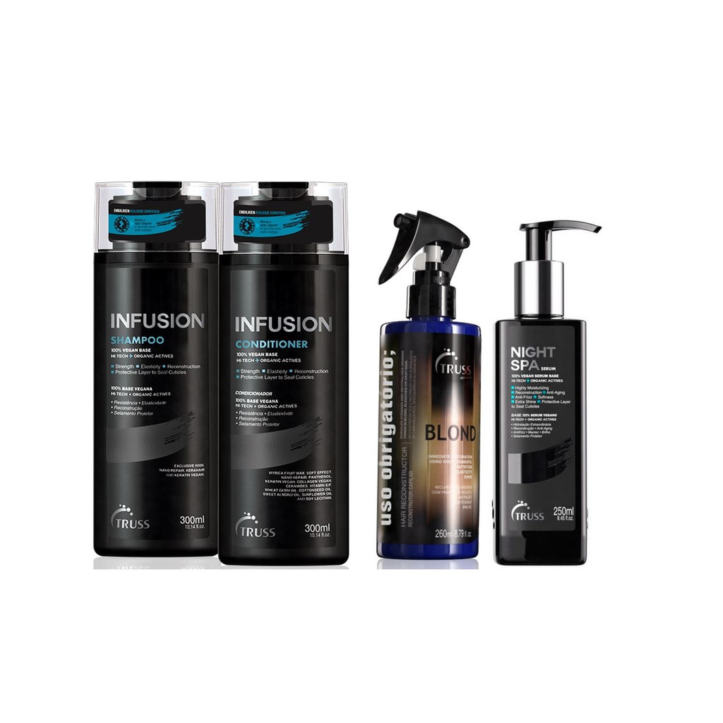 Truss Infusion Shampoo e Condicionador e Night Spa e Uso Obrigatório Blond
