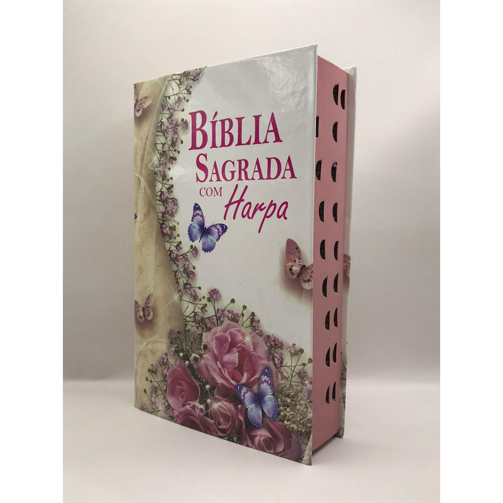 Bíblia Sagrada Letra Hipergigante Com Harpa - Revista e Corrigida - Capa Dura Vaso