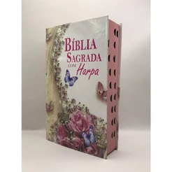 Bíblia Sagrada Letra Hipergigante Com Harpa - Revista e Corrigida - Capa Dura Vaso