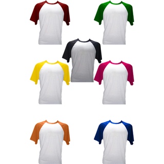 Camiseta masculina Raglan branca 100% poliéster avulsa (manga curta)
