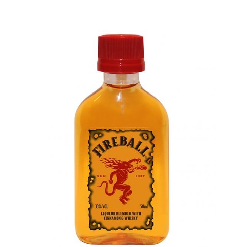 Licor Fireball De Canela & Whiksy Miniatura 50ml