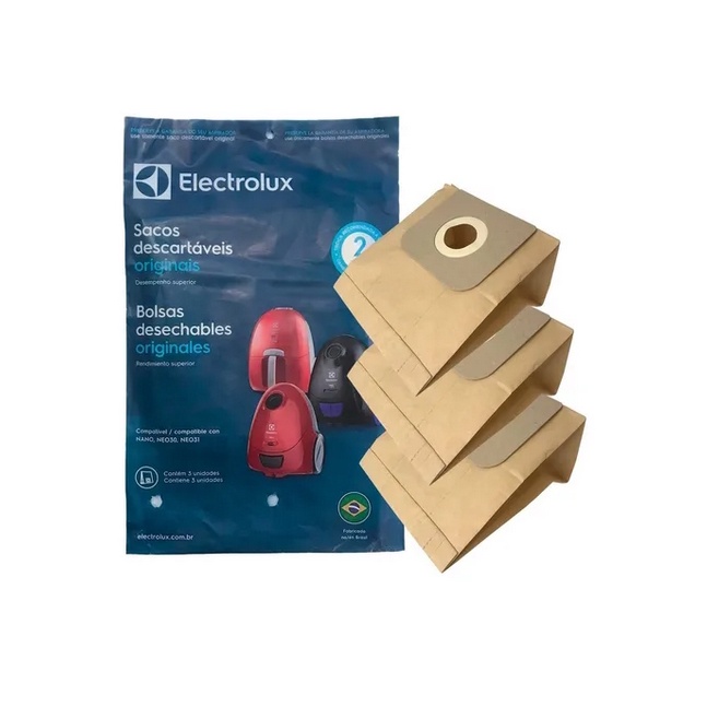 Kit 3 Sacos Desc Aspirador Electrolux Nano Neo30 Neo31 Orig em Oferta na Shopee